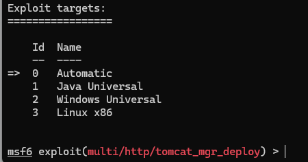 Metasploit — identification d'une faille sur un serveur Tomcat