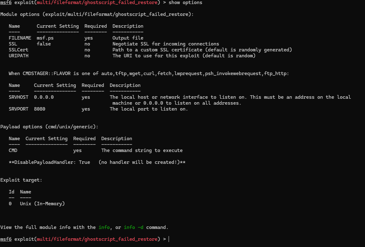 Metasploit — chemin de contournement trouvé, extraction des données par une méthode alternative